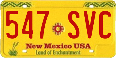 NM license plate 547SVC