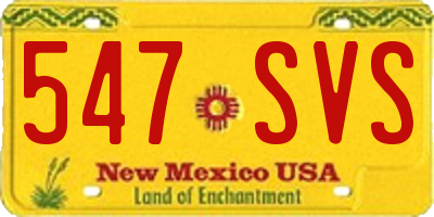 NM license plate 547SVS