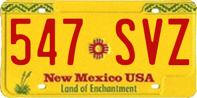 NM license plate 547SVZ