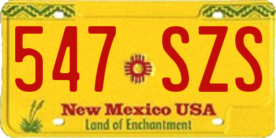 NM license plate 547SZS