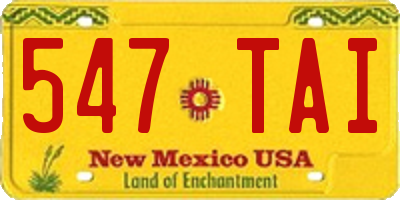 NM license plate 547TAI