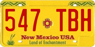NM license plate 547TBH
