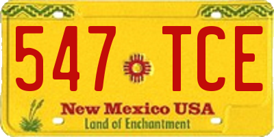 NM license plate 547TCE