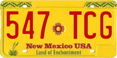 NM license plate 547TCG