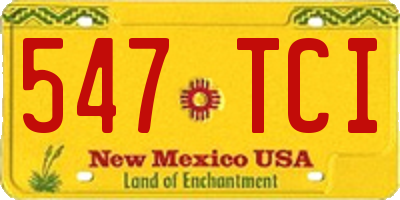 NM license plate 547TCI