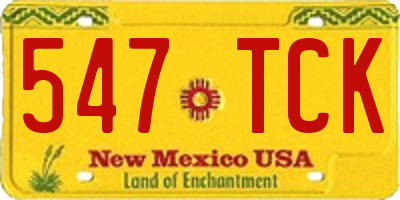 NM license plate 547TCK