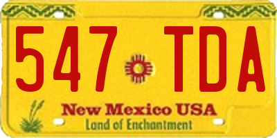 NM license plate 547TDA