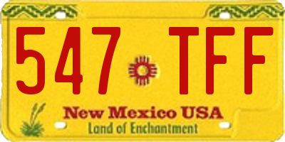 NM license plate 547TFF