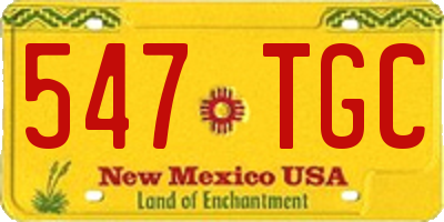 NM license plate 547TGC