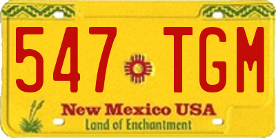 NM license plate 547TGM