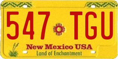 NM license plate 547TGU
