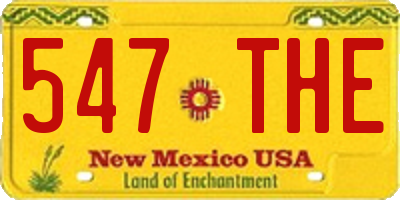 NM license plate 547THE