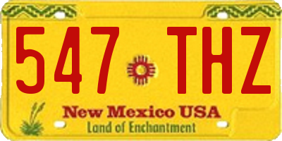 NM license plate 547THZ