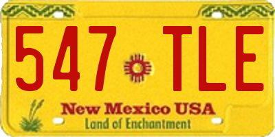 NM license plate 547TLE