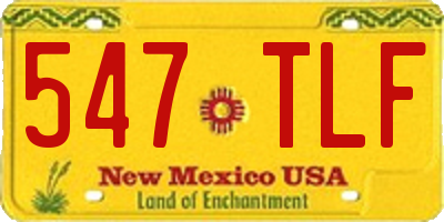 NM license plate 547TLF