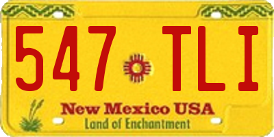 NM license plate 547TLI