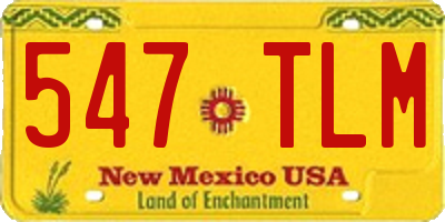 NM license plate 547TLM
