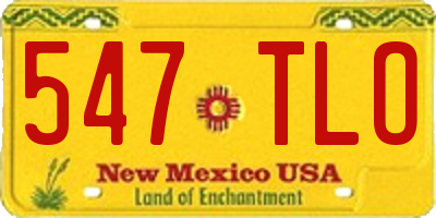 NM license plate 547TLO