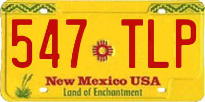 NM license plate 547TLP