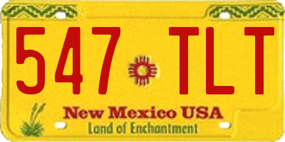 NM license plate 547TLT
