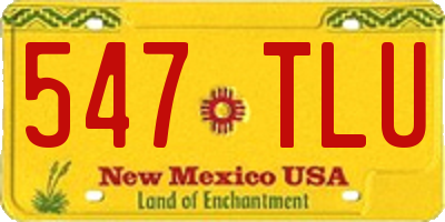 NM license plate 547TLU