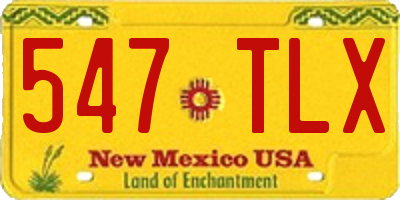 NM license plate 547TLX