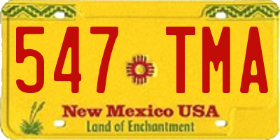 NM license plate 547TMA