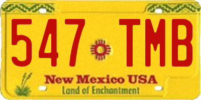 NM license plate 547TMB