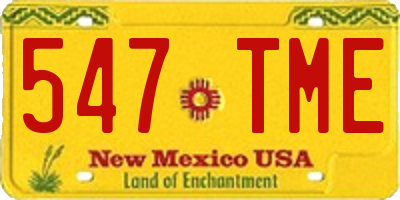 NM license plate 547TME