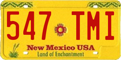 NM license plate 547TMI