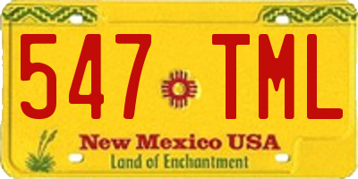 NM license plate 547TML