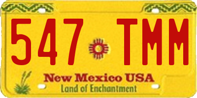 NM license plate 547TMM