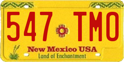 NM license plate 547TMO