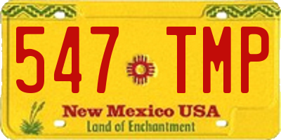 NM license plate 547TMP