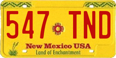 NM license plate 547TND