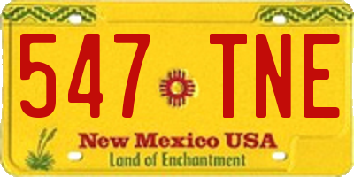 NM license plate 547TNE