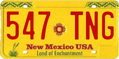 NM license plate 547TNG