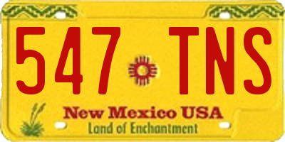 NM license plate 547TNS