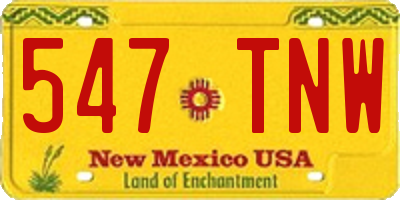 NM license plate 547TNW