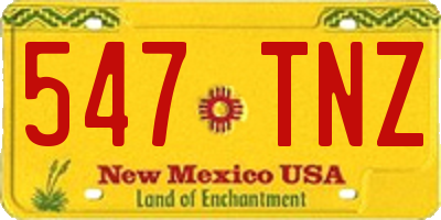 NM license plate 547TNZ