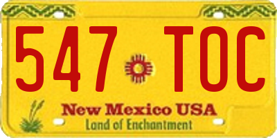 NM license plate 547TOC