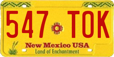NM license plate 547TOK