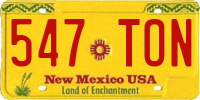 NM license plate 547TON