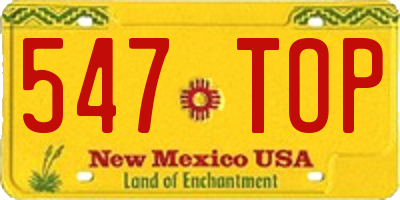 NM license plate 547TOP