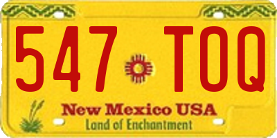 NM license plate 547TOQ