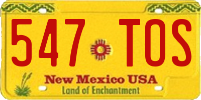 NM license plate 547TOS
