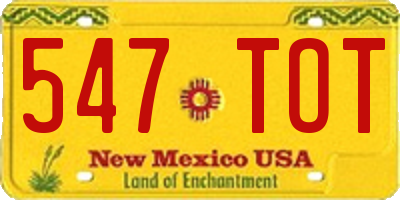 NM license plate 547TOT