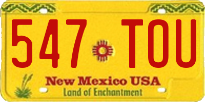 NM license plate 547TOU