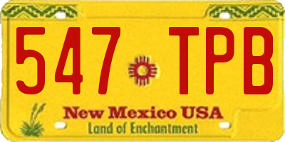 NM license plate 547TPB