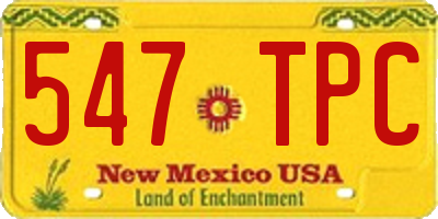 NM license plate 547TPC